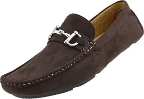 Amali Walken Men's Casual Slip-On Loafers, Driving Moccasin Shoes for Men with Silver Buckle, Available in Plush Microfiber and PU Leather Amali Walken Men's Casual Slip-On Loafers, Driving Moccasin Shoes for Men with Silver Buckle, Available in Plush Microfiber and PU Leather