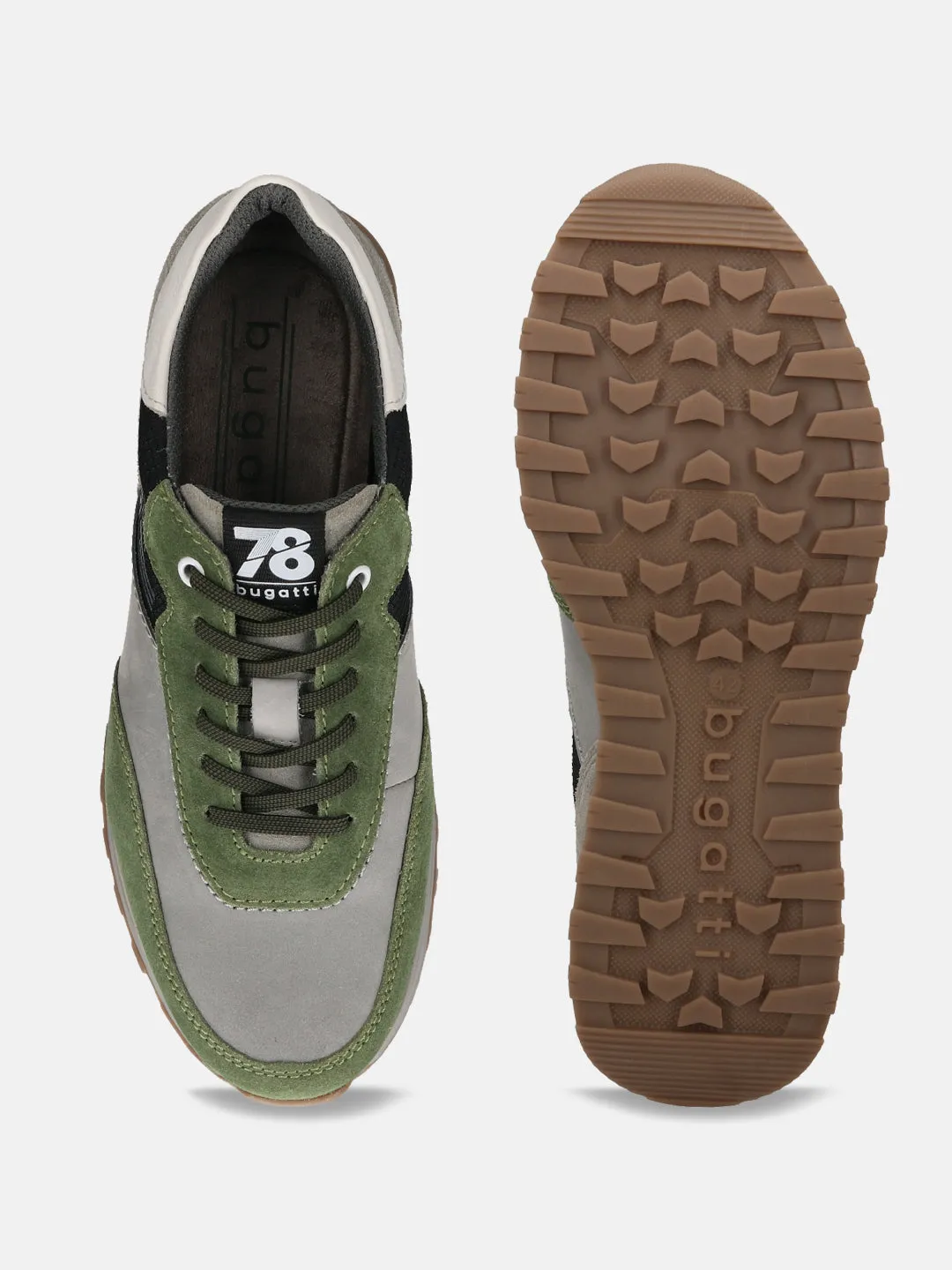 bugatti Green & Grey Suede Sneakers