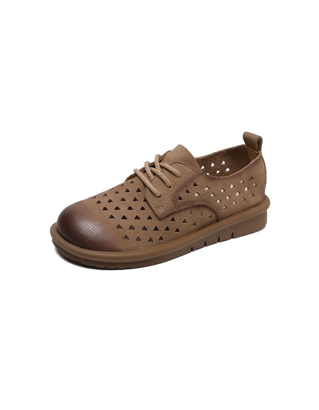 Comfortable Leather Soft Sole Hollow Flat Shoes