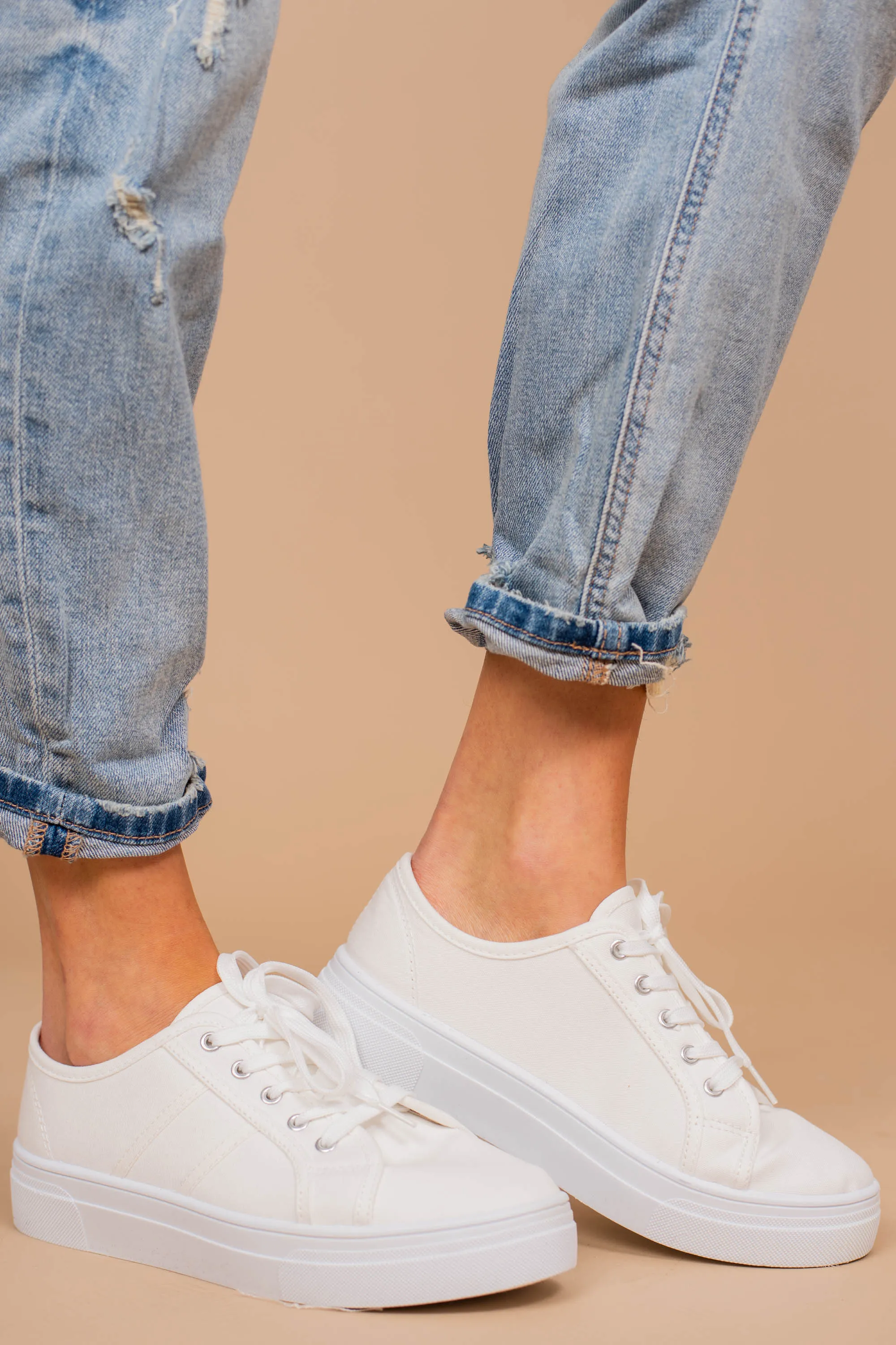 Easy Street White Platform Sneakers