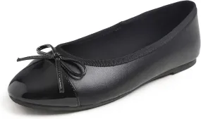 FEVERSOLE Women's Bow Tie Fashion Dress Slip On Shoes Round Toe Ballet Flat