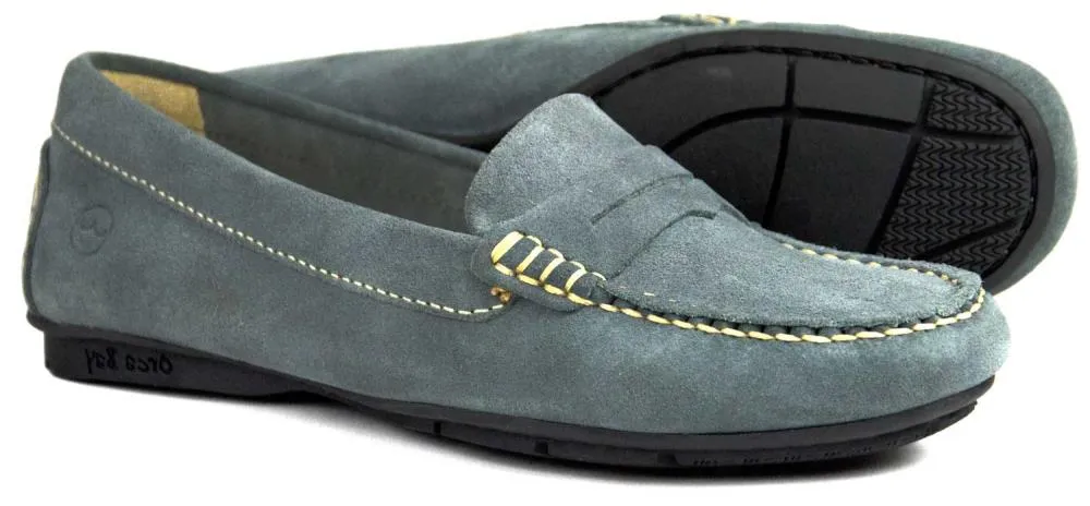 FLORENCE Ladies Grey Suede Summer Loafer by Orca Bay