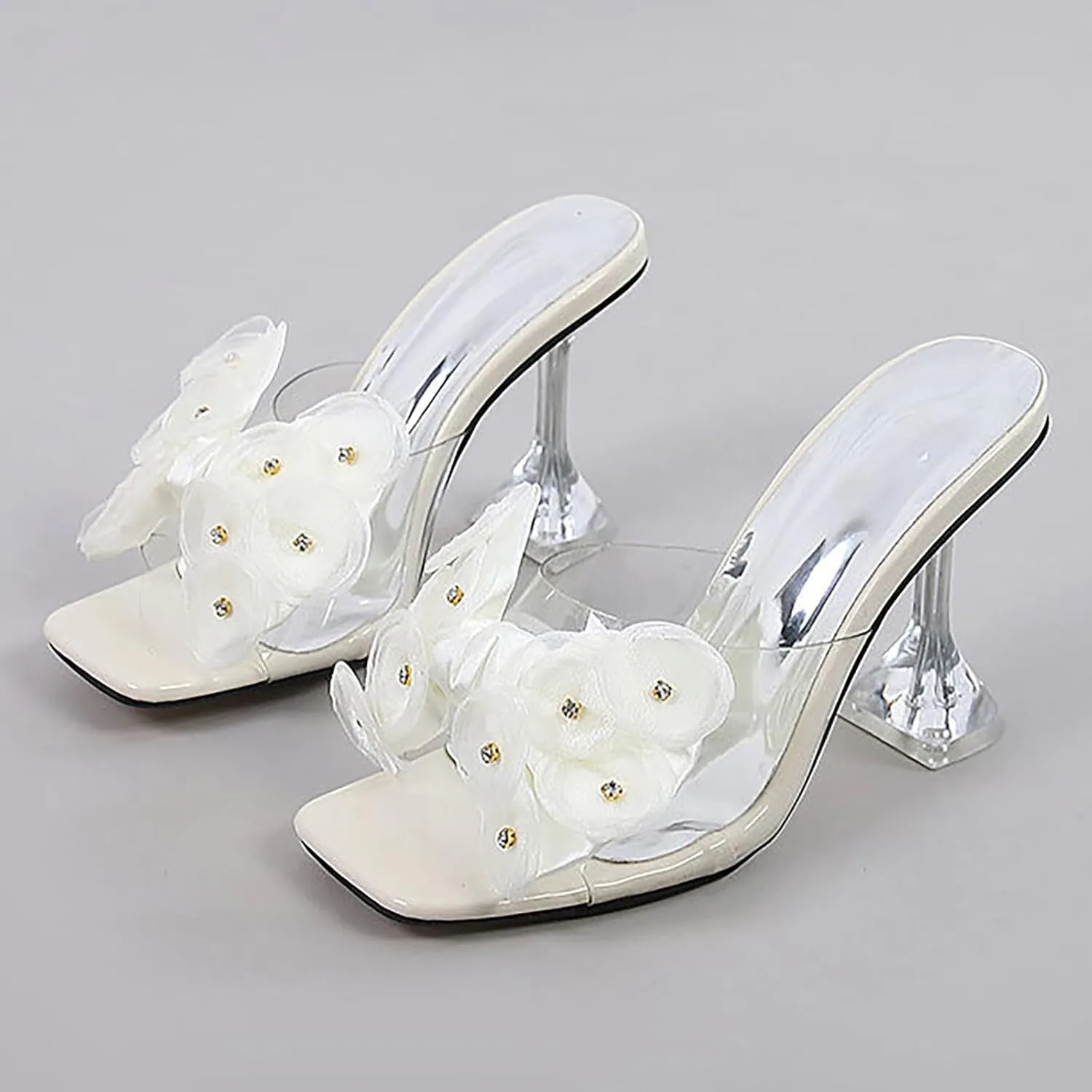 Heels Square Open Toe Strappy High Heels Sandals Women's Fashion Shows Banquets High Heel Square Toe Shoes