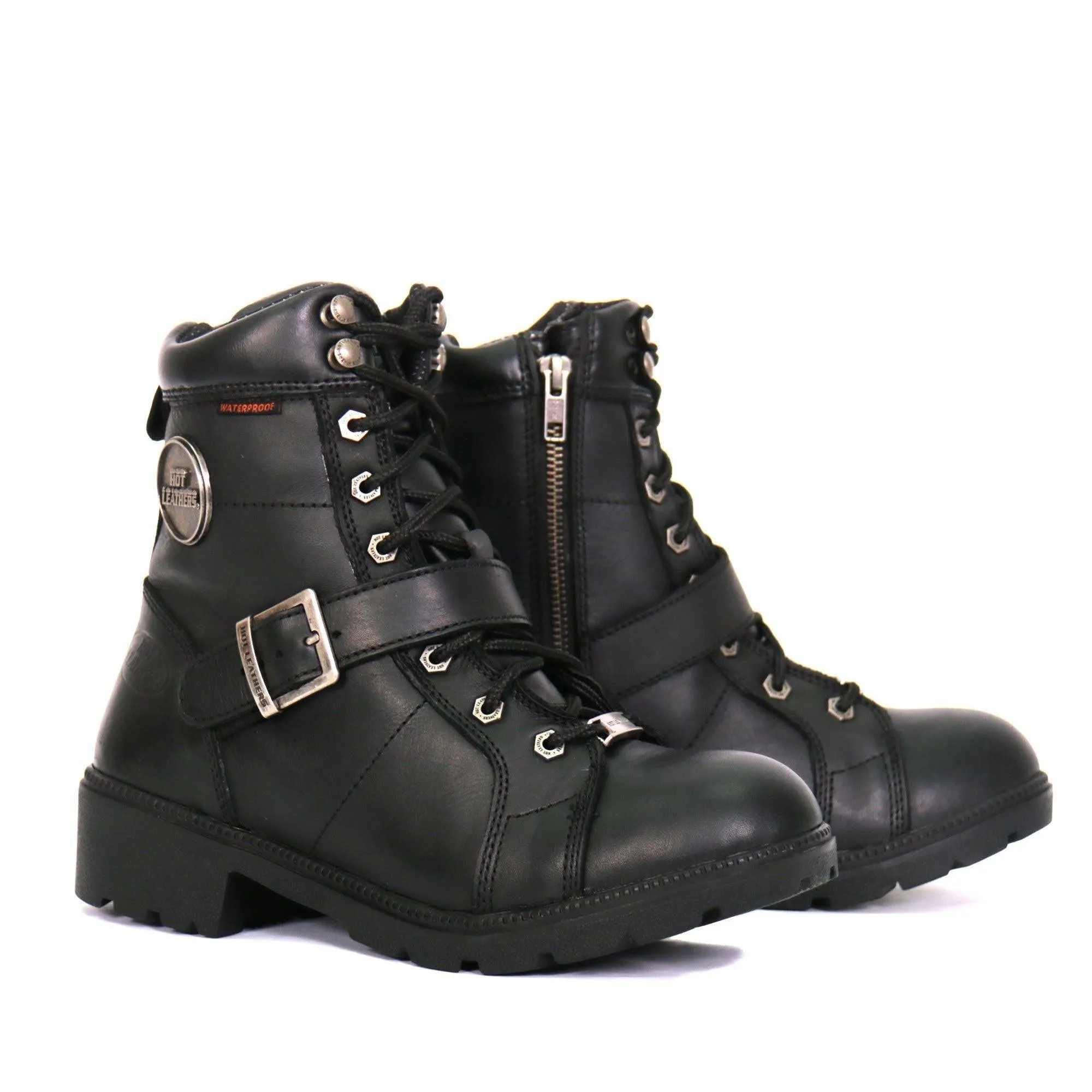 Hot Leathers Women's 6" Full Lace Front Boots With Buckle