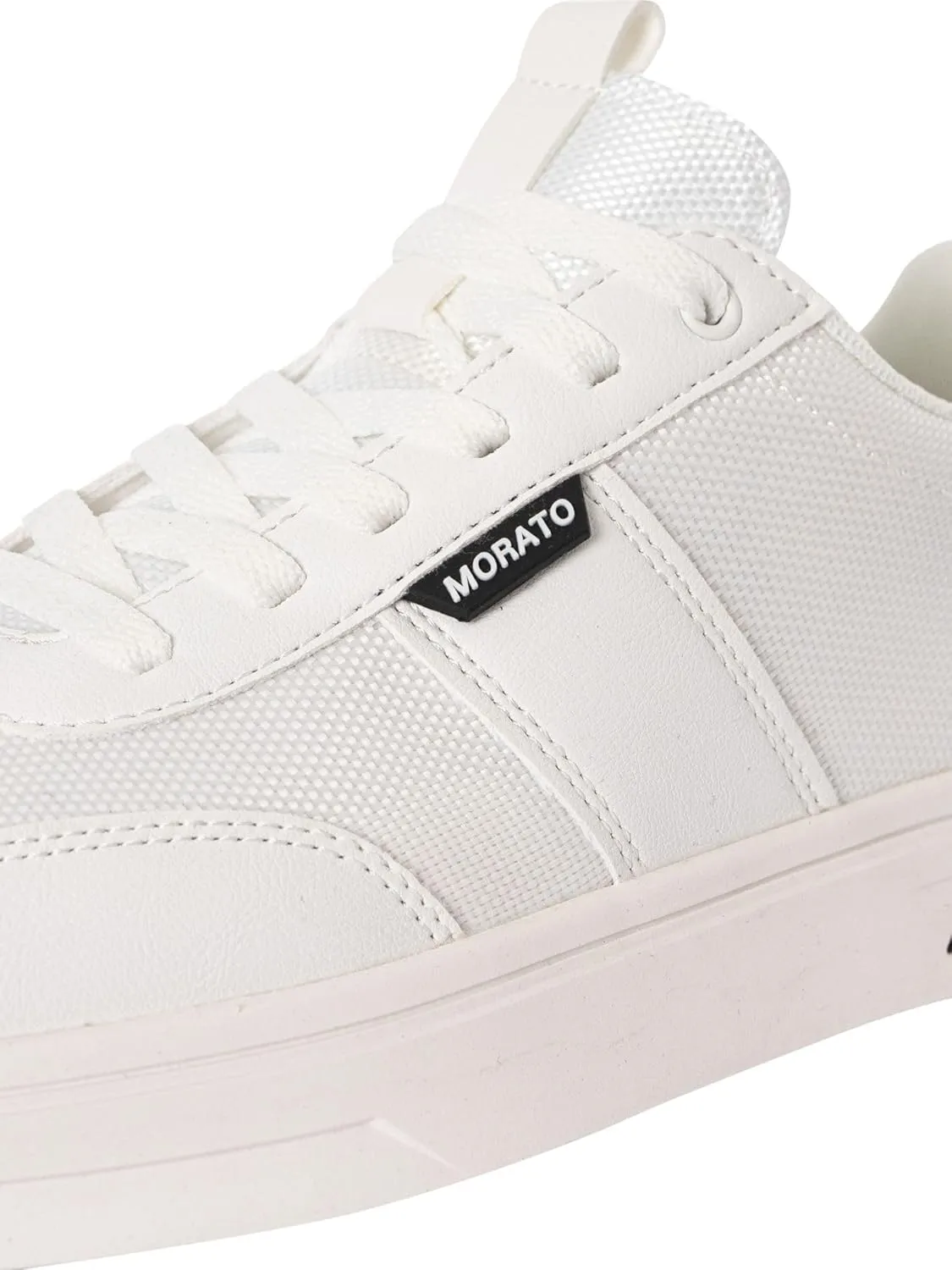 Men's Logo Tag Trainers, White/White