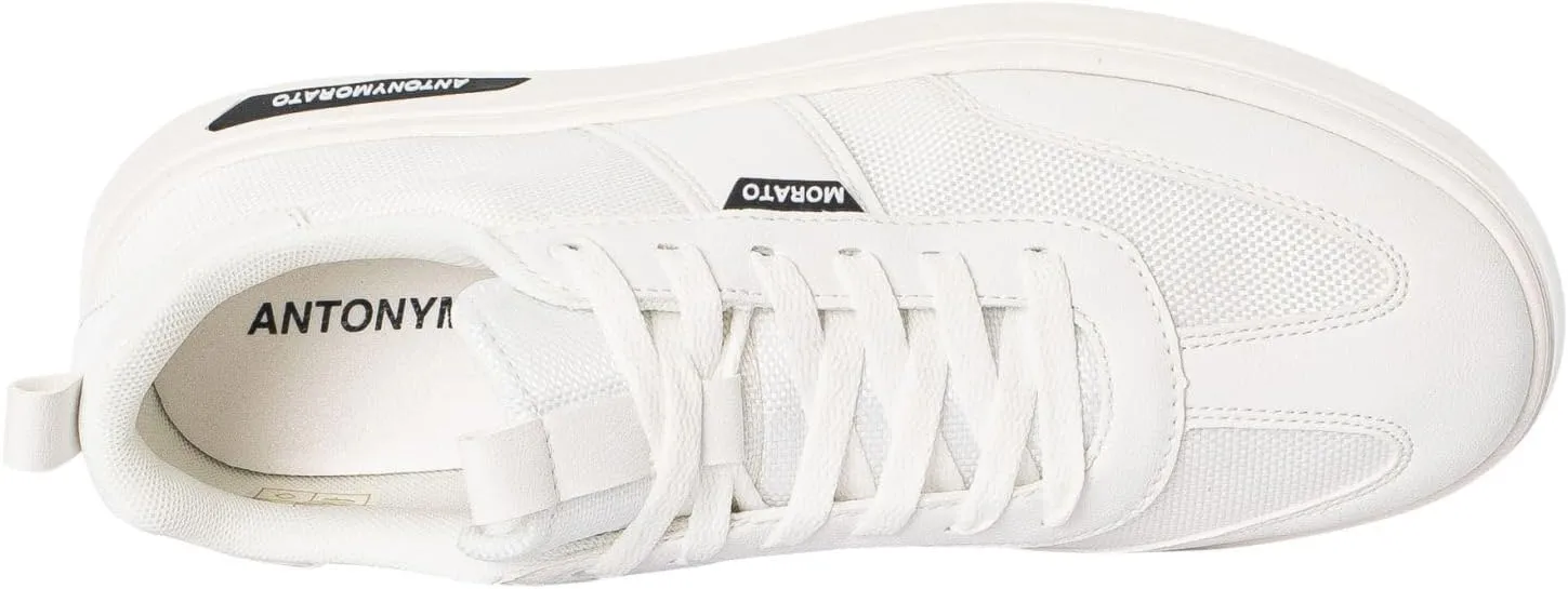 Men's Logo Tag Trainers, White/White