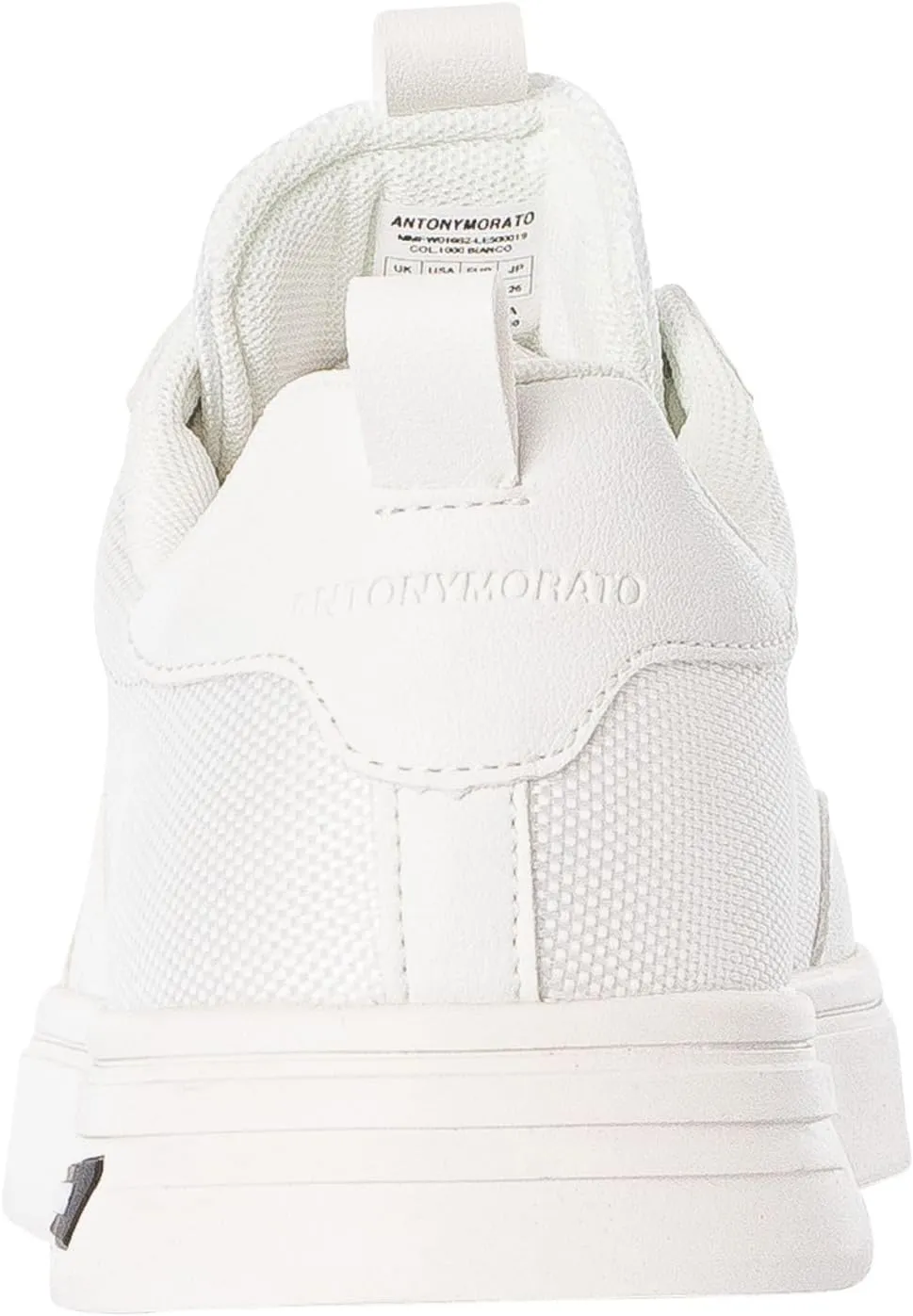 Men's Logo Tag Trainers, White/White