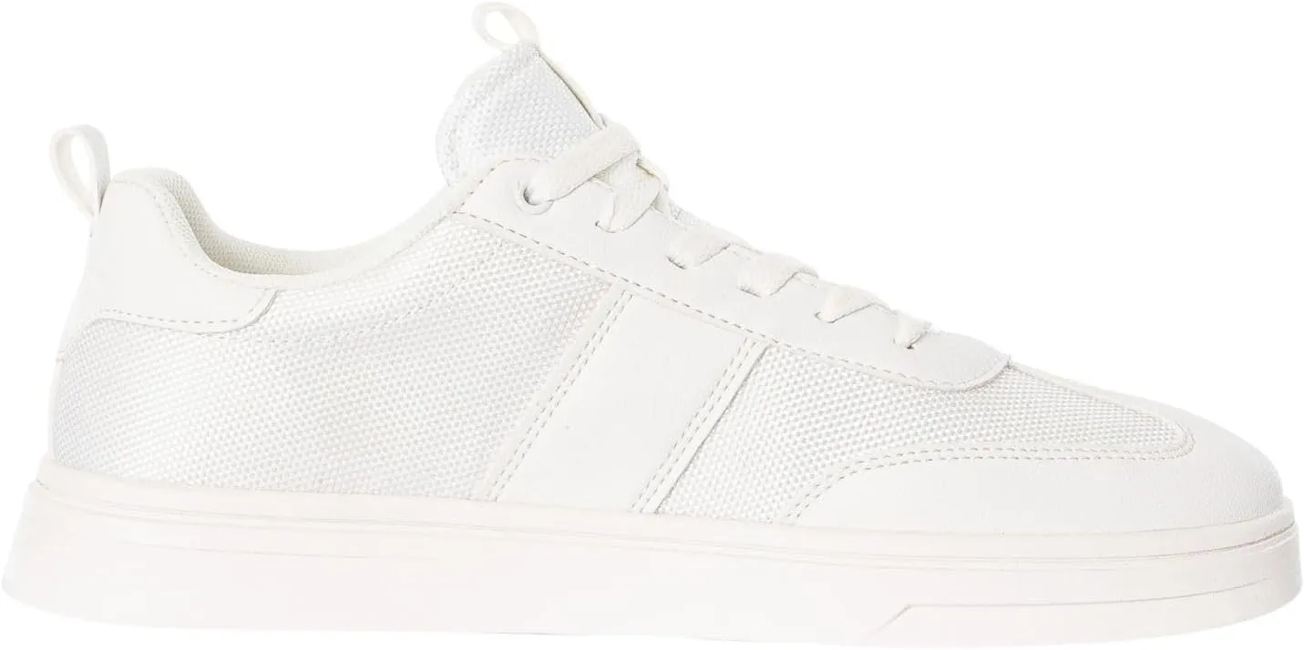 Men's Logo Tag Trainers, White/White