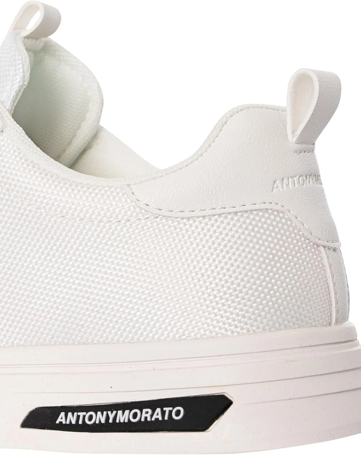 Men's Logo Tag Trainers, White/White