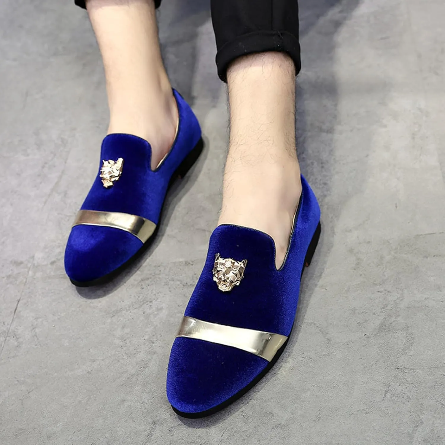 Men's Luxury Penny Loafer Slip-On Velvet Shoes Party Dancing Shoes Suede Wedding Shoes