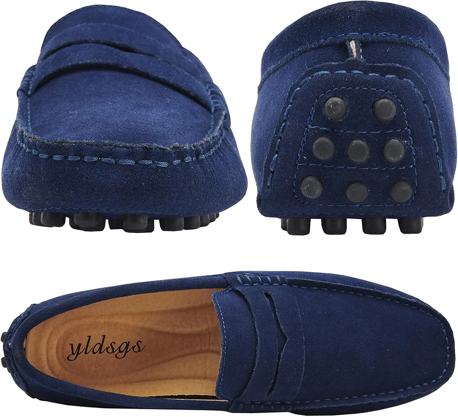 Men's Penny Loafers Moccasin Suede Leather Slip On Casual Dress Driving Shoes