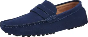 Men's Penny Loafers Moccasin Suede Leather Slip On Casual Dress Driving Shoes