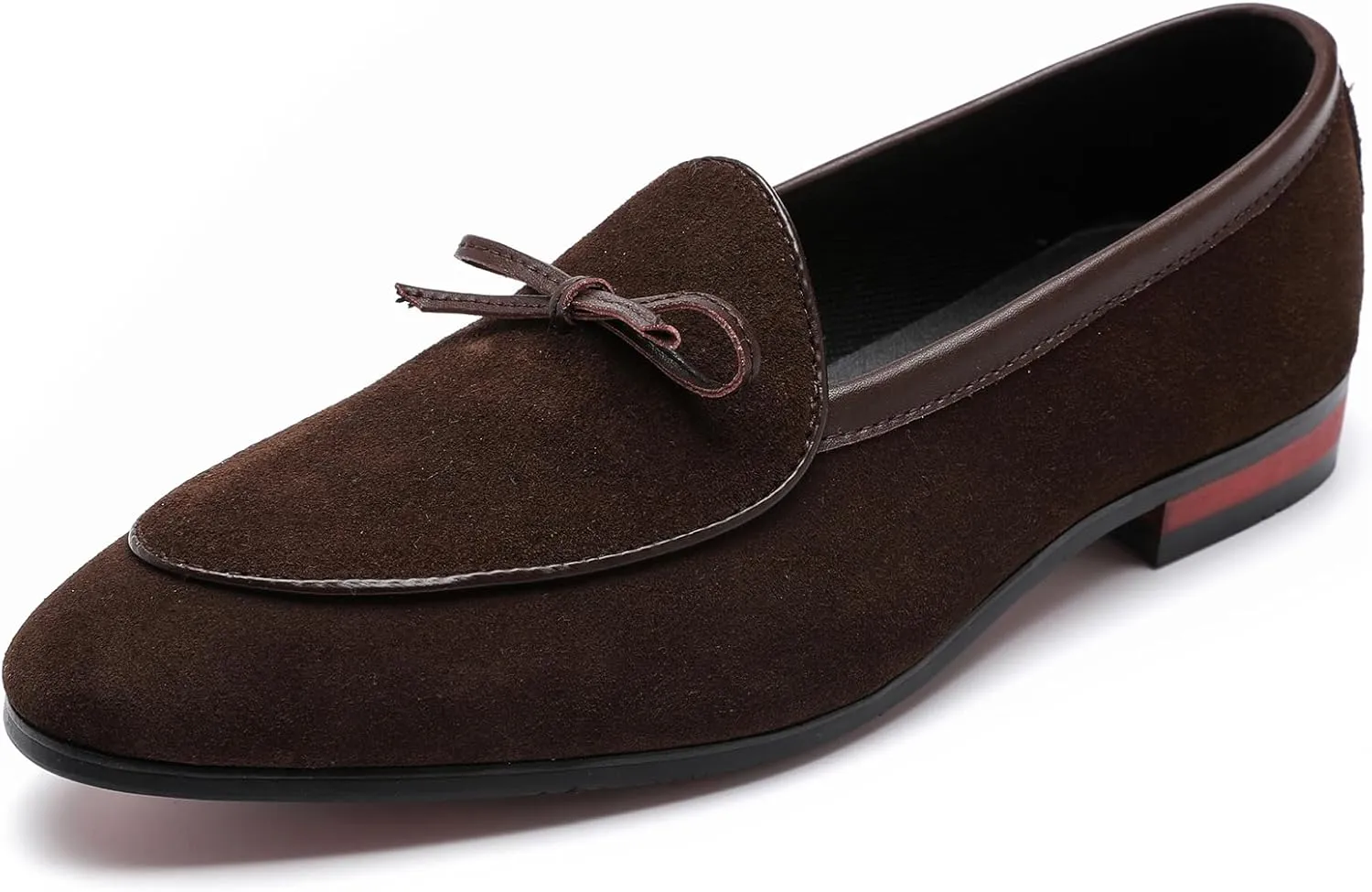 Men's Suede Bow Penny Loafers Casual Driving Slip On Tuxedo Dress Shoes Fashion Wedding Party Prom Shoes