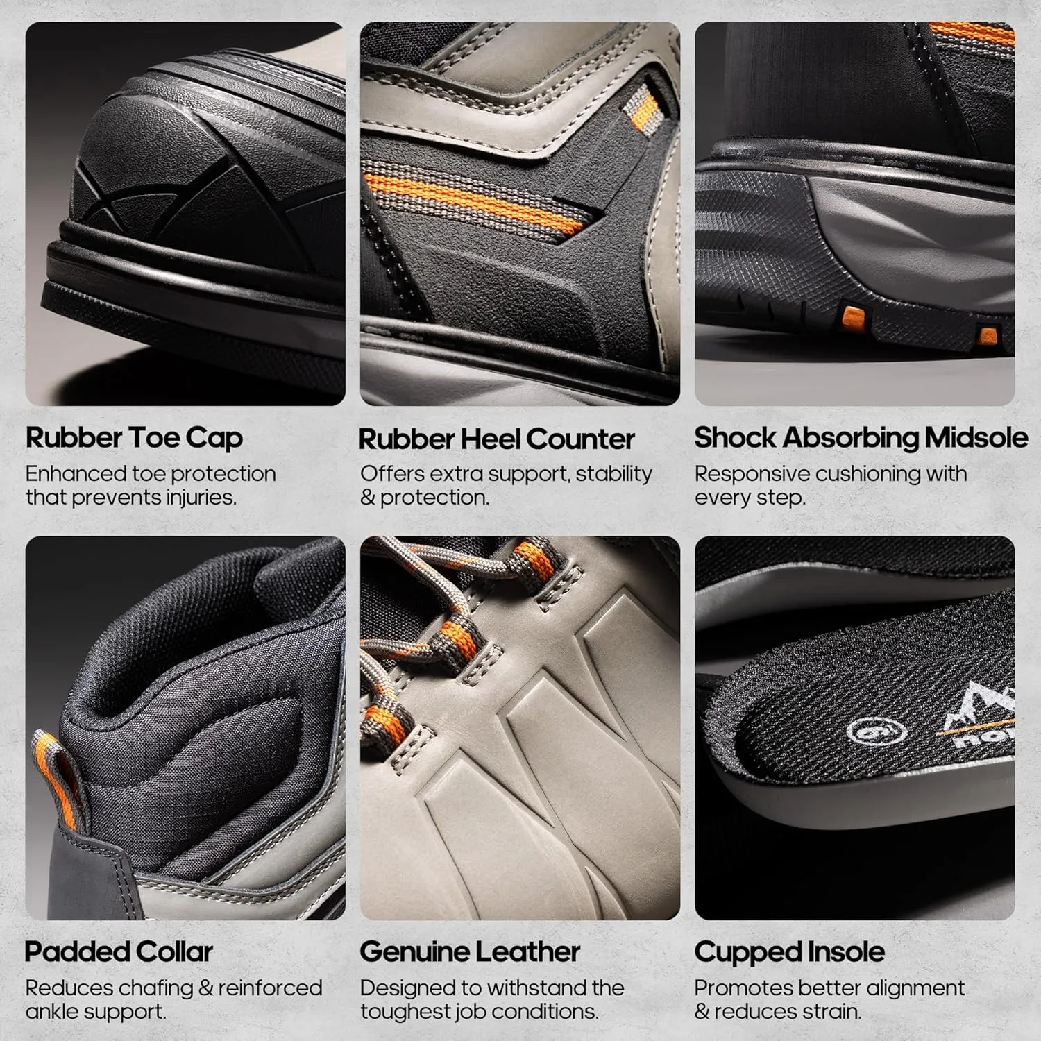 NORTIV 8 Winter Work Boots for Men Steel Toe Waterproof Construction Boots