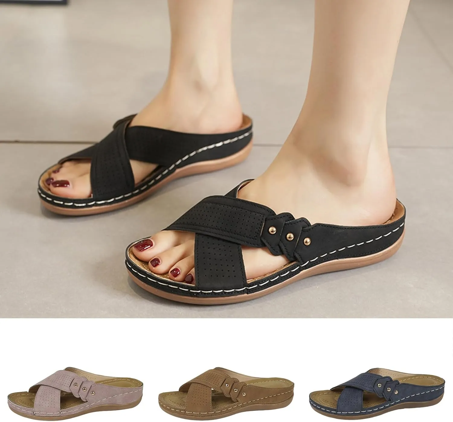 Orthopedic Sandals for Women Comfortable Wedge Slippers Arch Support Platform Sandals Summer Dressy Flip Flop Shoes2