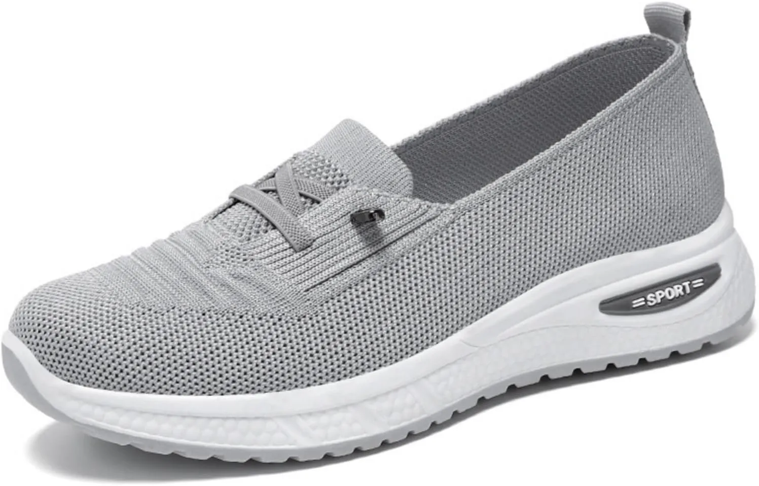 Slip On Orthopedic Shoes for Women Breathable Slip On Arch Support Non-Slip Sneakers Mesh Knitted Woven Low Top Walking Shoes Wide Width Soft Sole Shoe