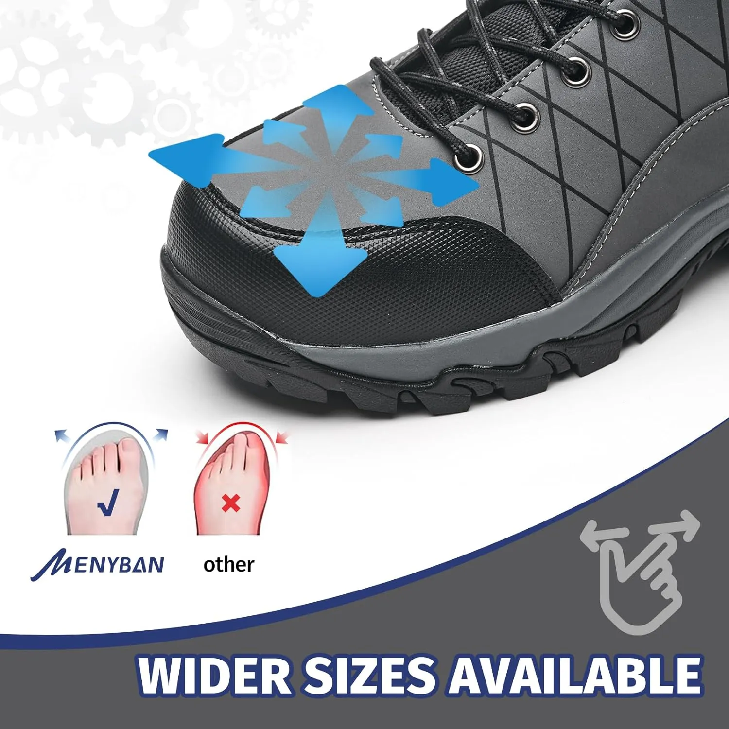 Steel Toe Boots for Men Waterproof Wide Width Slip Resistant Safety Toe Sneakers Puncture Proof Durable Construction Work Shoes for Outdoor Industrial Use