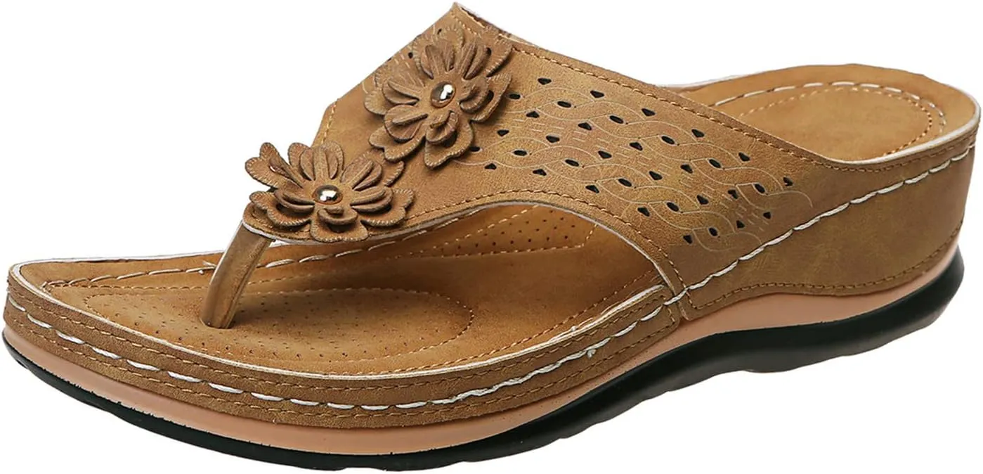Wedge Sandals for Women Summer Beach Walking Sandals Travel Arch Support Sandals Vintage Breathable Slippers