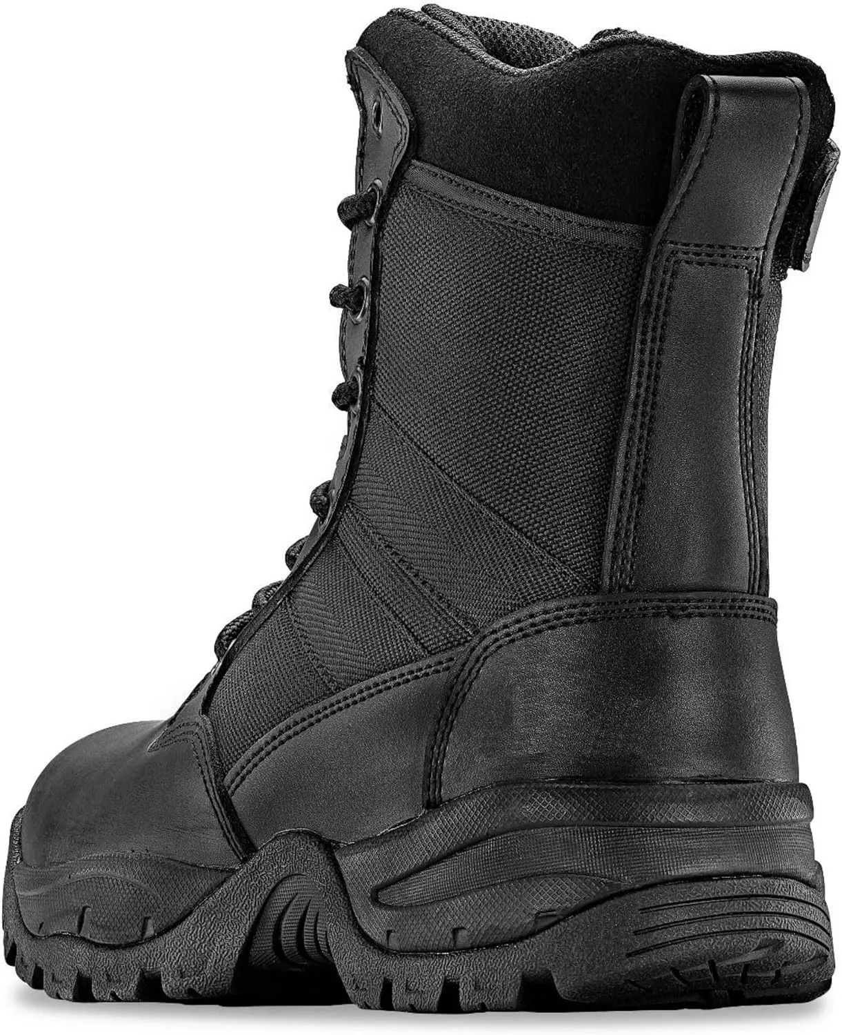Womens Black Waterproof Military Tactical Work Boots with Side Zippers