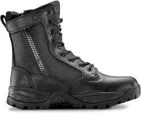 Womens Black Waterproof Military Tactical Work Boots with Side Zippers