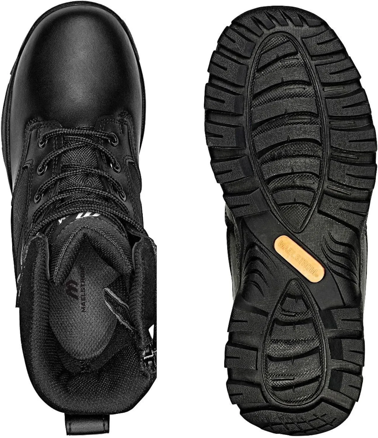 Womens Black Waterproof Military Tactical Work Boots with Side Zippers