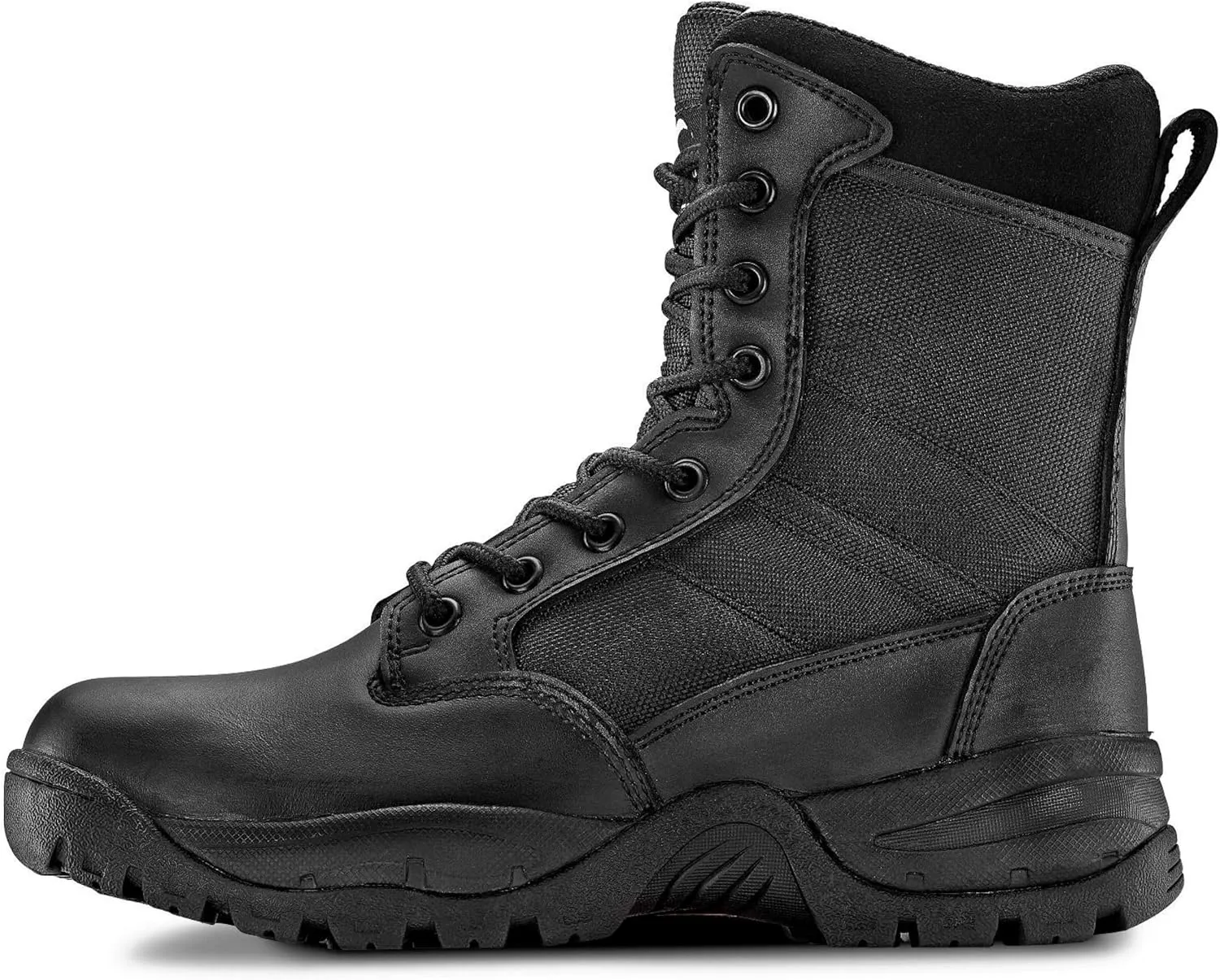 Womens Black Waterproof Military Tactical Work Boots with Side Zippers