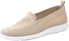 Womens Casual Slip On Loafers Comfortable Walking Shoes Lightweight Canvas Sneakers Flat Non Slip Flats