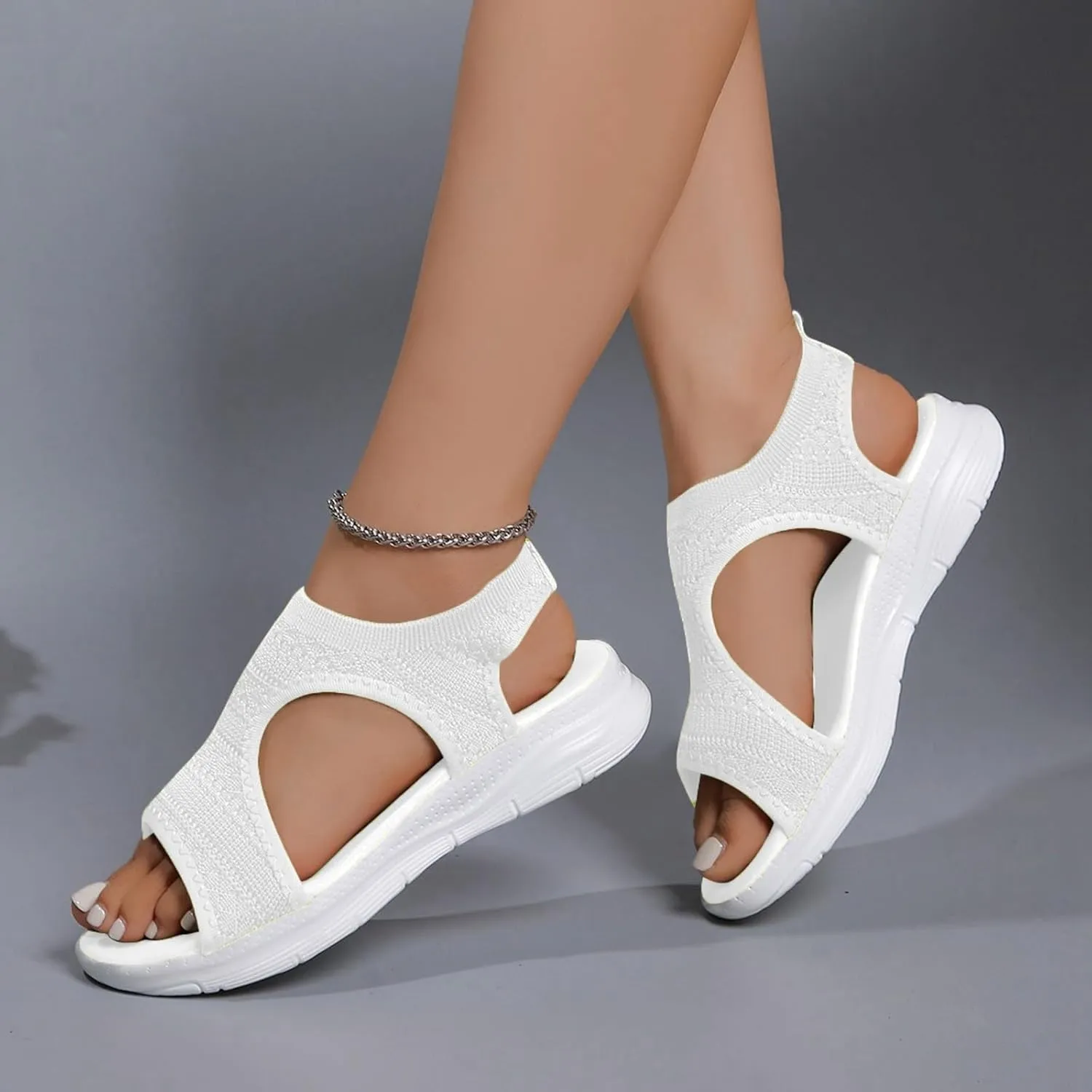 Women's Sandals Arch Support Wedge Sandals Orthopedic Walking Sandals Summer Open Toe Ankle Strap Shoes